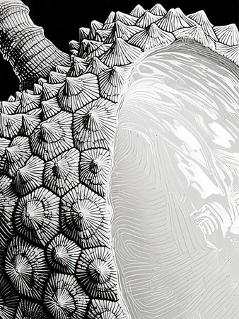 Abstract background with seashells. Vector illustration. Black and white.の写真素材