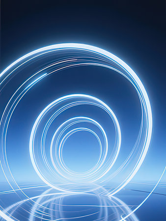 abstract background with a glowing neon circle in the form of a tunnel