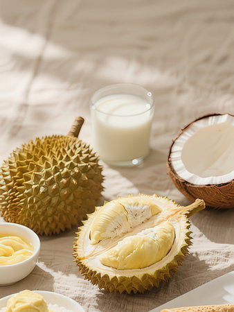 Durian is a tropical fruit that is popular in Thailand, Malaysia, Singapore.