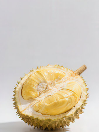 Durian fruit on white background, Durian is a king of fruit.