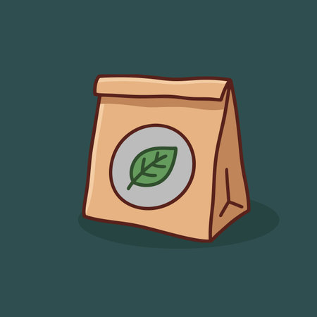 Coffee bag icon in flat design style. Vector illustration.のイラスト素材