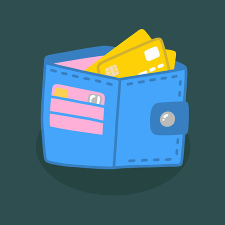 Wallet with credit cards. Vector illustration in a flat style. EPS 10のイラスト素材