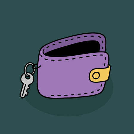 purse with key flat icon, vector illustration eps10 graphicのイラスト素材