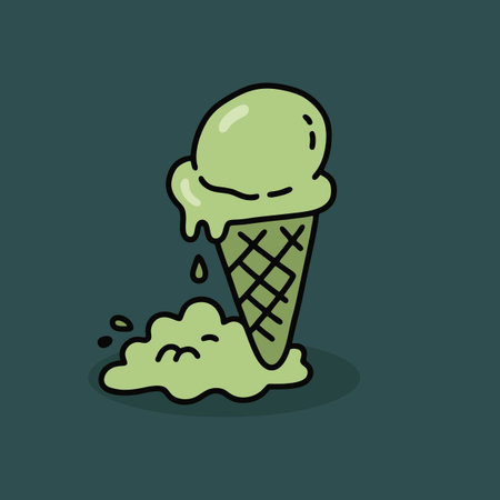 Ice cream icon. Vector illustration of ice cream in waffle cone.のイラスト素材