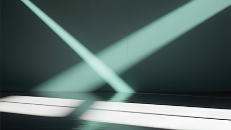 abstract scene of light from a spotlights in a dark room