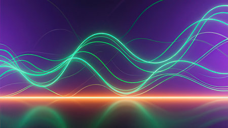 abstract background with glowing lines. 3d rendering, 3d illustration.