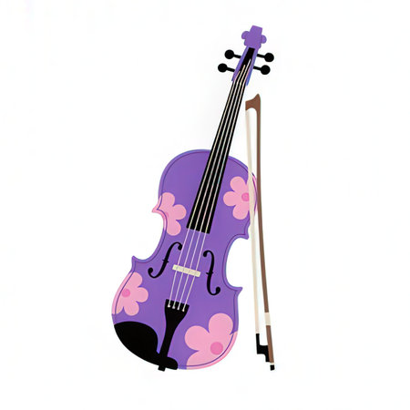 violin isolated on white background with clipping path, vector illustration.