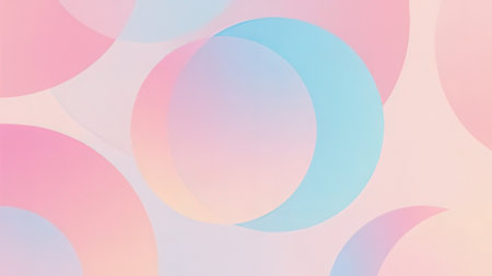 Abstract background with circles in pastel colors. 3d illustration.