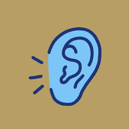 Ear icon. Vector illustration. Flat design style eps 10.のイラスト素材