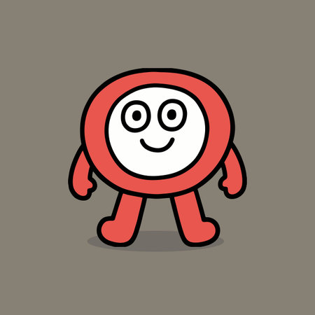 Cute Cartoon Character With Smiling Face. Vector Illustration.のイラスト素材