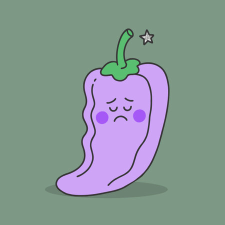 Cute cartoon pepper character. Vector illustration in a flat style.のイラスト素材
