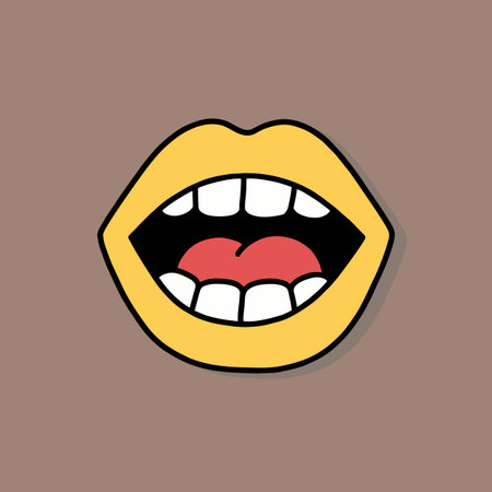 Illustration of a mouth with tongue out. Vector illustration in flat style.