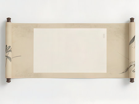 Blank picture frame on white wall. Mock up, 3D Render