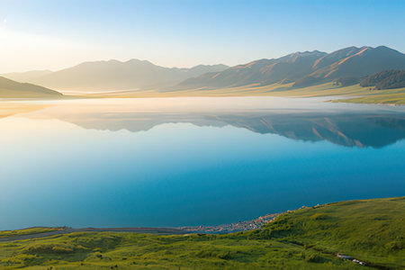 Lake Tekapo, New Zealand. Lake Tekapo is a lake located in South Island, New Zealand.の写真素材