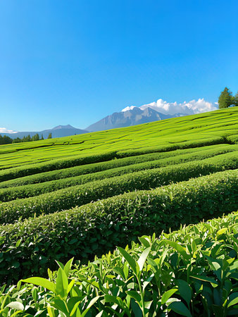 Tea Plantation in the Chiang Rai Province, North Thailand.の写真素材