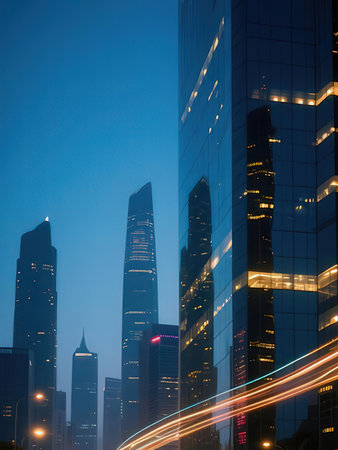 Shanghai Lujiazui Finance and Trade Zone of the modern city night