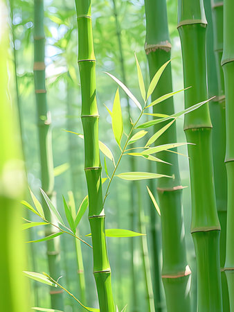 Green bamboo forest background. Shallow depth of field (DOF)の写真素材