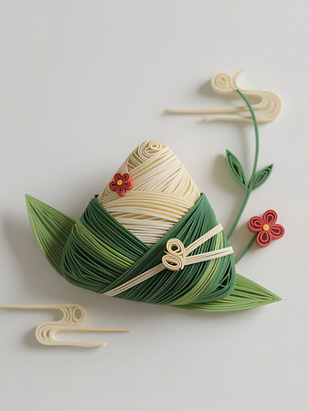 Easter egg in a nest of green leaves on a white background