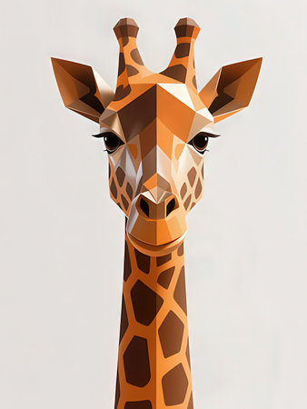 giraffe head on white background. 3d illustration. high qualityの写真素材