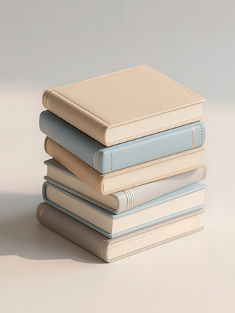 Stack of books on a white background. 3d render illustration.の写真素材