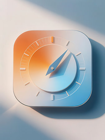 Compass icon on the white background. 3d render illustration.の写真素材