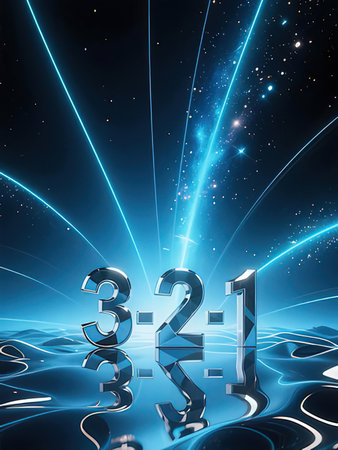 New year 2013 background with numbers, lights and space. 3D rendering