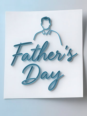 Father's Day greeting card with a silhouette of a man and text