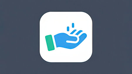 Hand icon on the screen of a mobile phone. Modern technology concept.