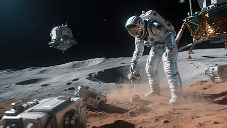 Astronaut in outer space. 3d illustration.