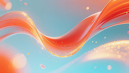3d illustration of abstract background with smooth lines and bokehの写真素材