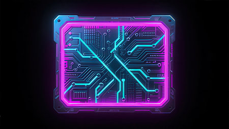 Circuit board background. Electronic computer hardware technology. 3d rendering