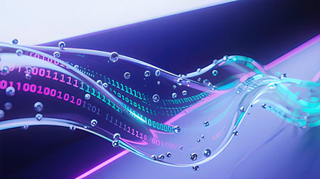 Futuristic technology wave background, 3d render computer generated image
