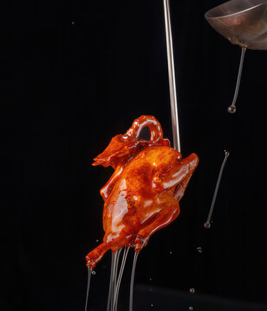 Jellyfish in water on a black background. Studio photography.の写真素材