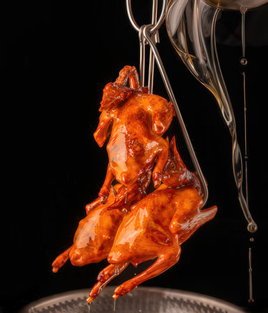 Horse sculpture made of plastic on a black background, close-upの写真素材