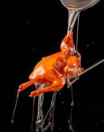 An object splashing out of a glass on a black background.の写真素材