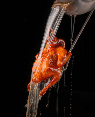 Splash of water on a black background. 3d renderingの写真素材