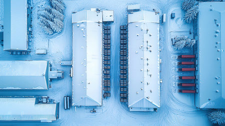 Top view of cargo container ship in blue toned. 3d rendering