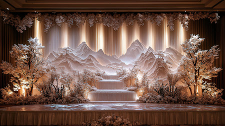 3D rendering of the stage background and the scene.