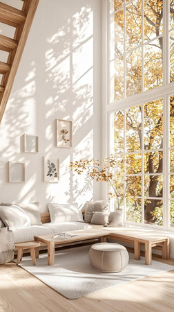 interior of modern living room, 3d render illustration mock upの写真素材