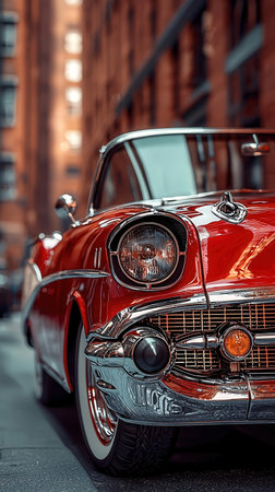 Retro car at the old fashioned car show in Stockholm.