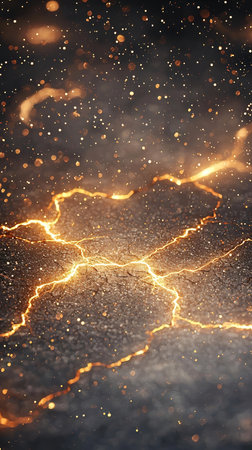 Lightning crack on dark background. 3d rendering, 3d illustration.