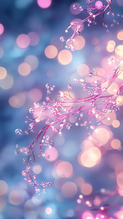 Abstract bokeh background with snowflakes and bokeh lights