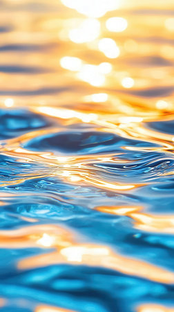 abstract background of water surface with sun reflections. shallow depth of field