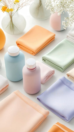 Cosmetics and accessories for women on a white background close-upの写真素材