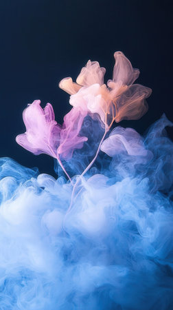 colorful smoke isolated on black background, abstract smoke background, abstract smoke backgroundの素材