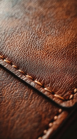 Leather texture background. Close up of brown leather texture background.の素材