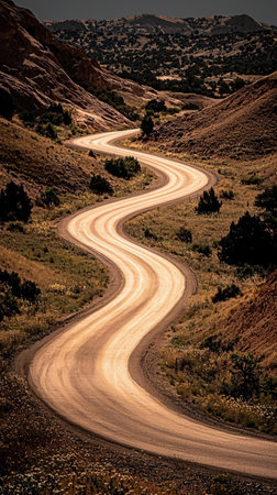 Winding road in Capitol Reef National Park, United States of Americaの素材