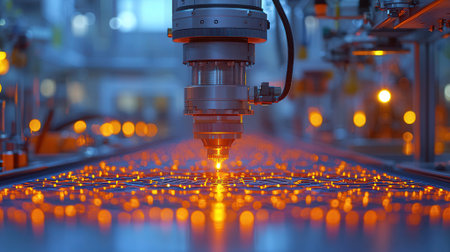 The CNC milling machine cutting the plastic bottle parts. The hi-technology automotive part manufacturing process.の素材