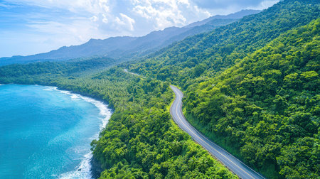 Aerial view of the road to Phuket island, Thailandの素材