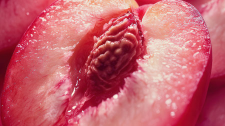 Macro photo of a fresh ripe plum with a stamensの素材